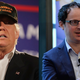 Donald Trump at a rally in Florida (Photo by Chip Somodevilla/Getty Images) and Carl Diggler impersonator Nate Silver (Photo by Slaven Vlasic/Getty Images for AWXII)